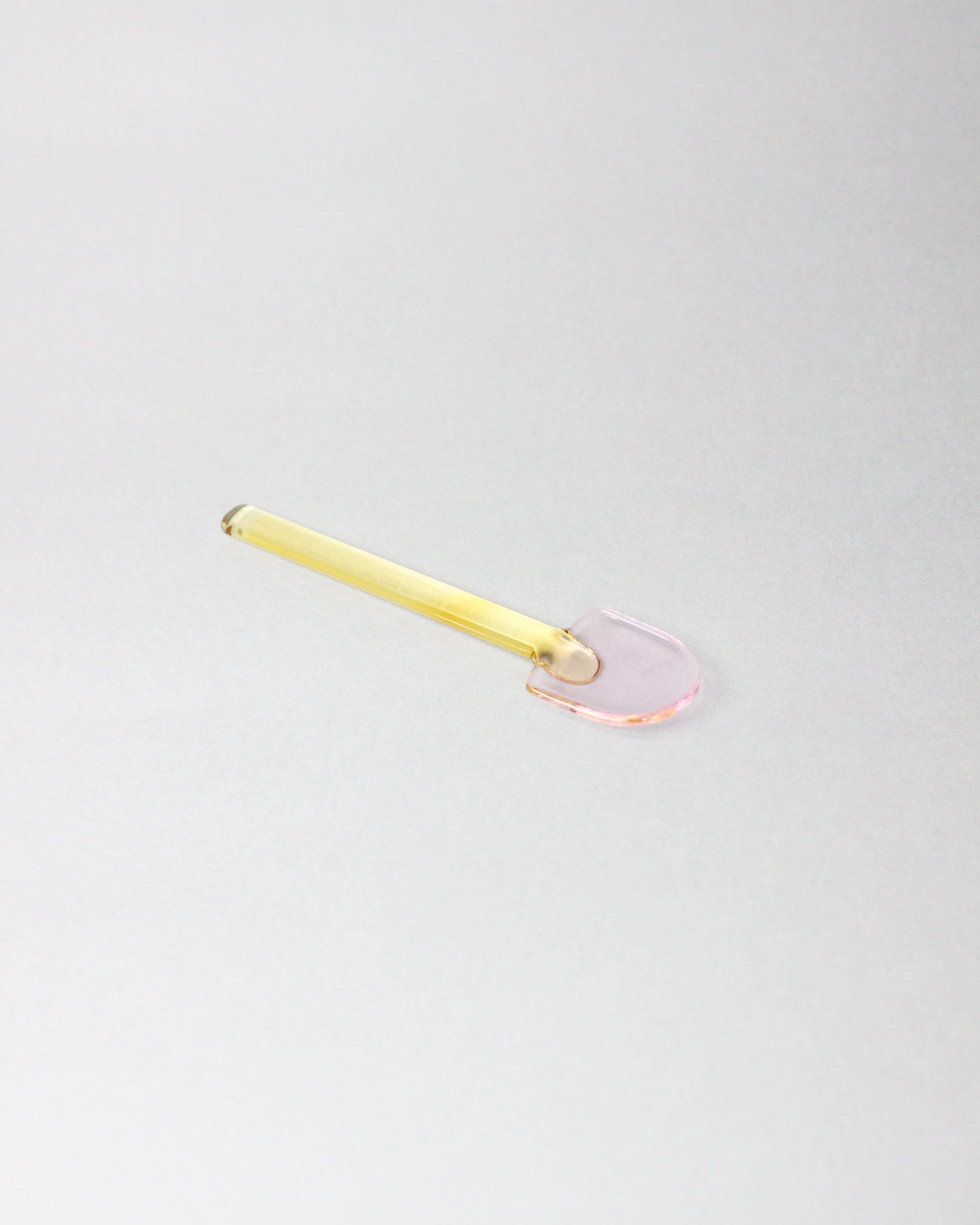 點心匙 玻璃湯匙 日本工藝 黃色