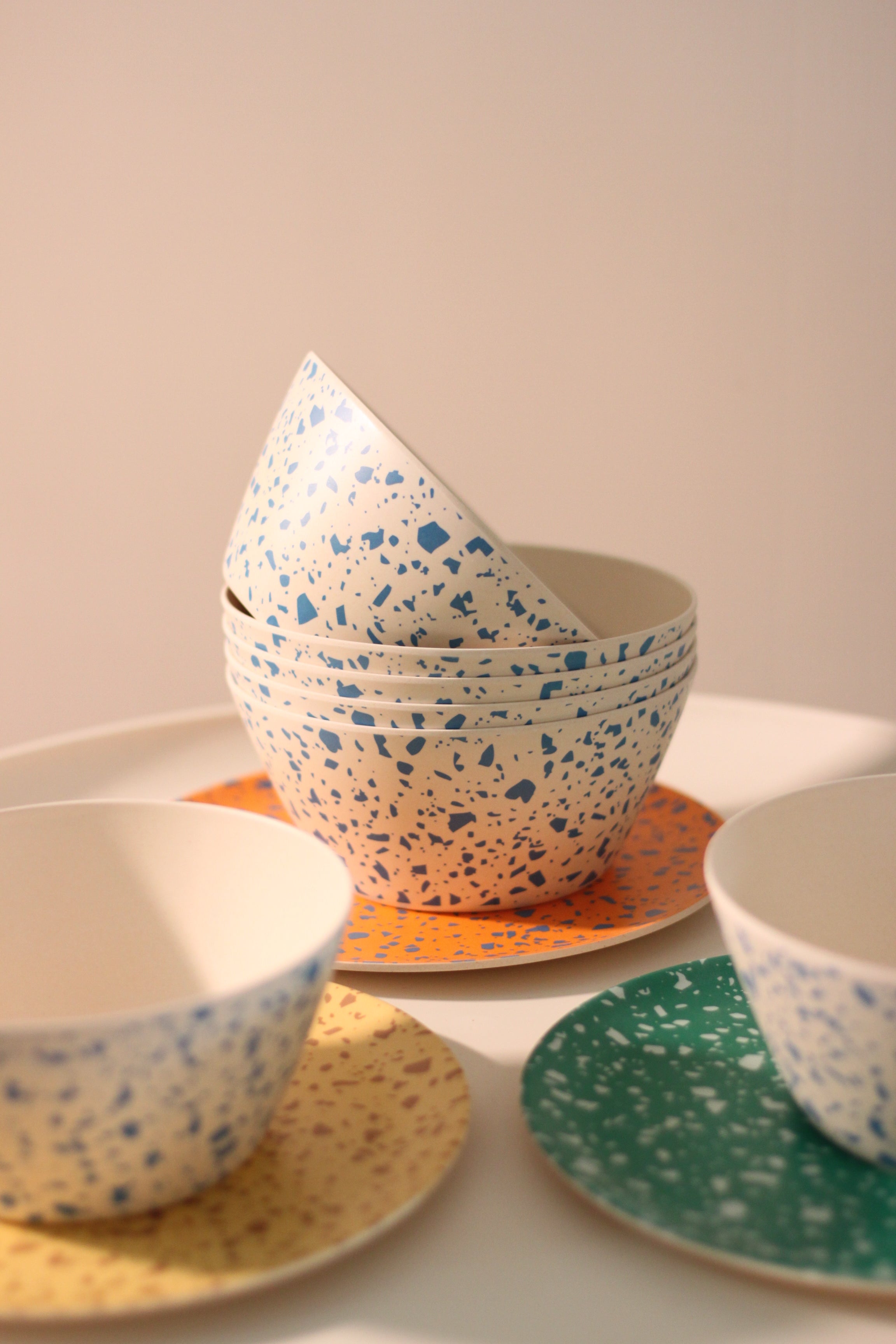 環保竹製碗 - 水磨石藍