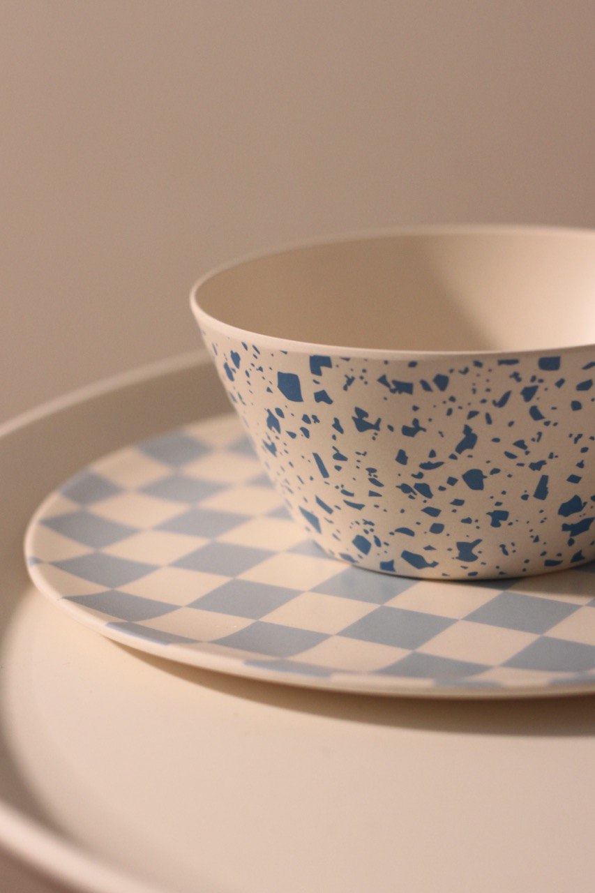 環保竹製碗 - 水磨石藍